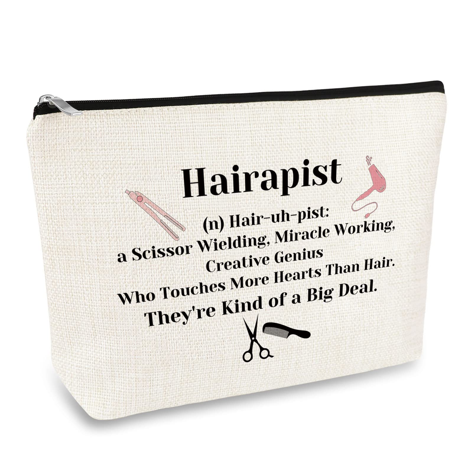 Hairdresser Gifts Hairapist Makeup Bag Hair Stylist Gifts Cosmetic Bags Inspirational Hairdresser Gift Cosmetology Graduation Gift Hair Dresser Gift Hairstylist Cosmetic Pouch Christmas Birthday Gift