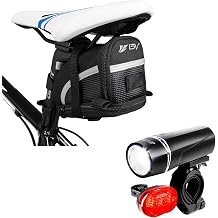 BV Medium Expandable Bike Seat Bag and Bike Light Set