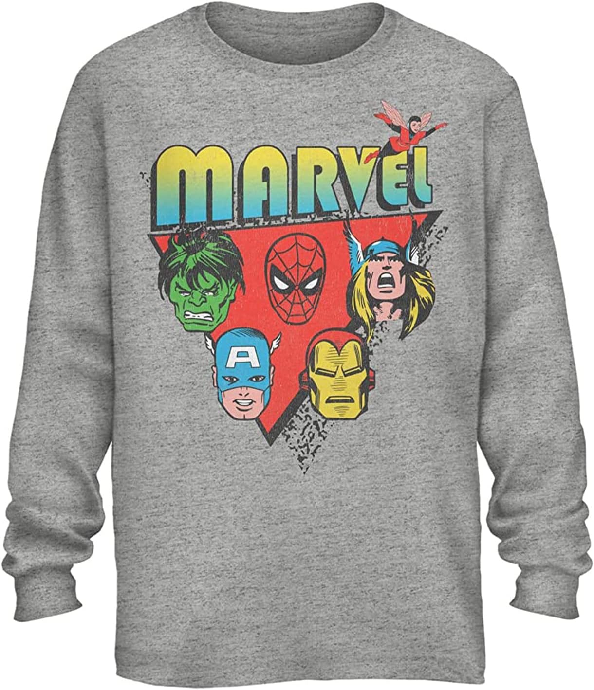 Marvel Men's Iron Man Spider-Man Unite Comic Book Cover Adult Long sleeve Crewneck T-Shirt