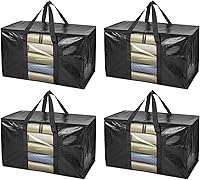 Vista 14 de BALEINE - Paquete de 8 bolsas de mudanza extragrandes, con asas reforzadas, bolsa de almacenamiento resistente para ropa, suministros de mudanza