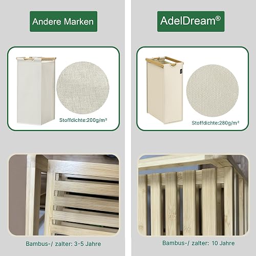 AdelDream Panier à linge 200L 4 compartiments étagères - 5