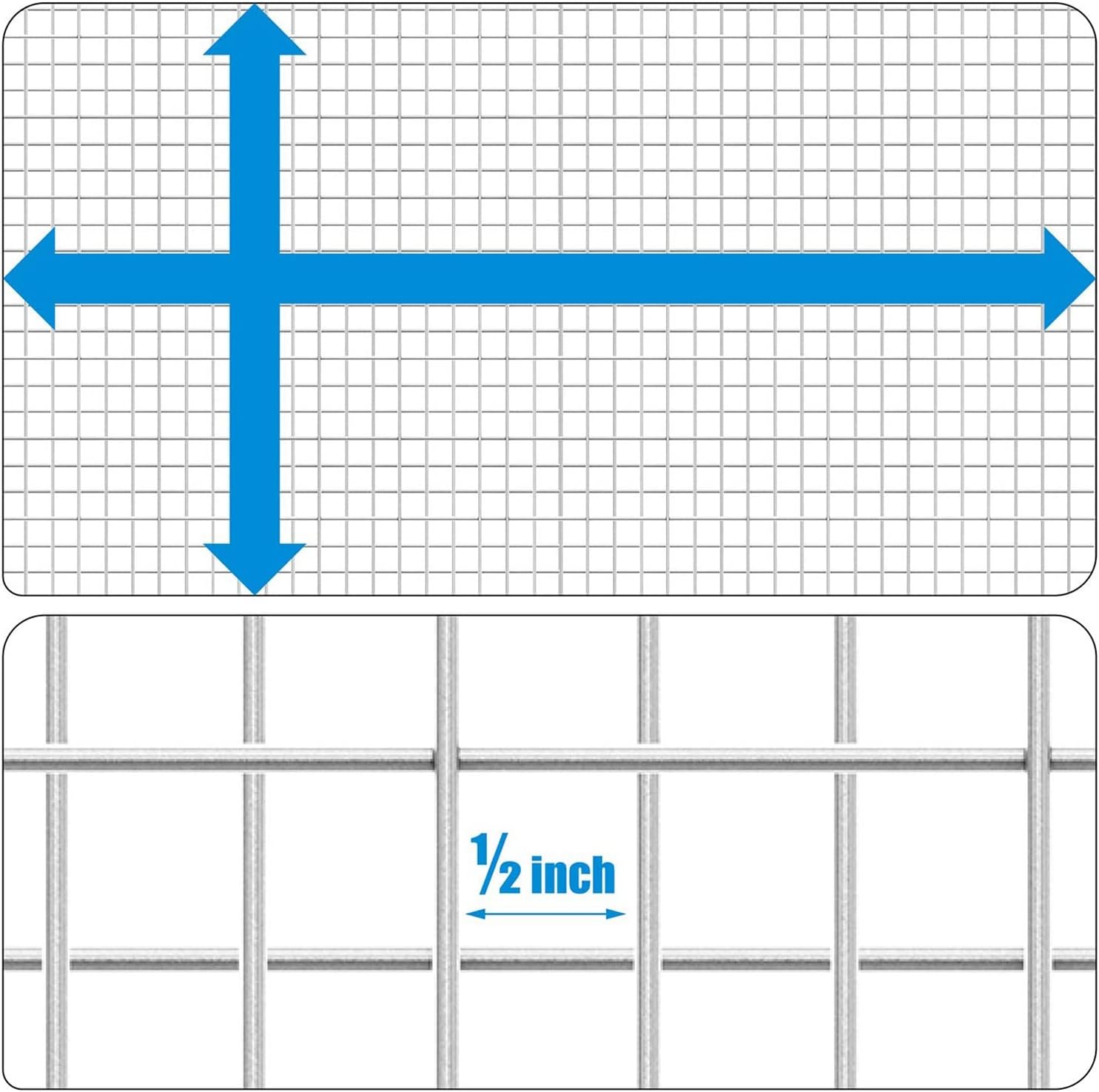 1/2 inch Square Stainless Steel Welded Wire Mesh - Never Rust Heat Resistant Rabbit Wire Fence, Chicken Wire Mesh for Garden and Home Maintenance Project