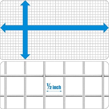 Stainless Steel Welded Wire Mesh, 1/2 inch Square Hardware Cloth, Never Rust Heat Resistant, Easy Cutting Rabbit Wire Fence, Chicken Wire Mesh for Garden, Home Maintenance Project ( Size : 1.2mX5m(47.