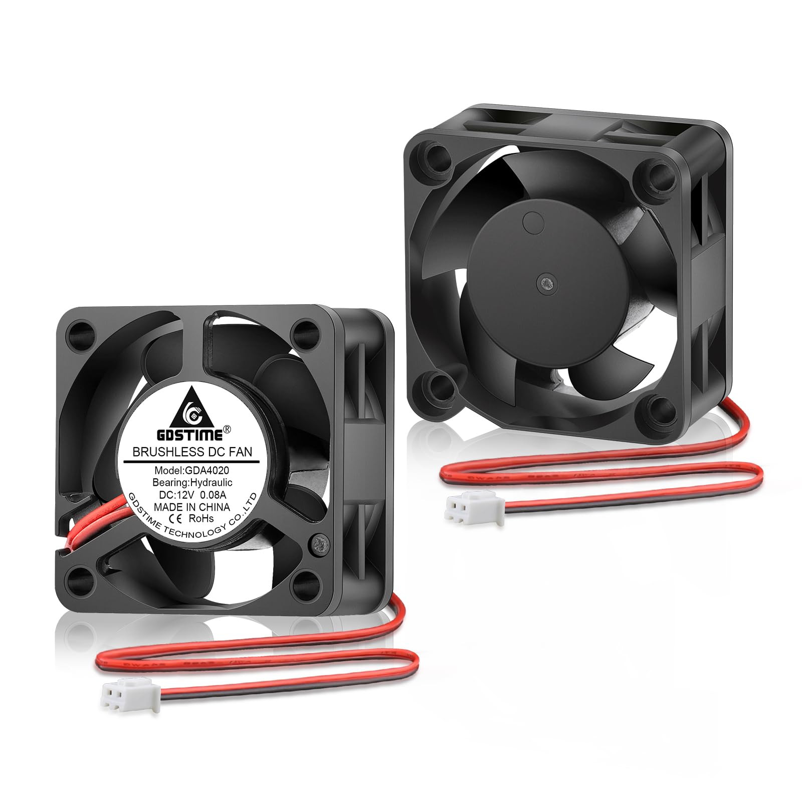 GDSTIME 2 Stück 4020 Lüfter 12V 40mm x 20mm Kühlung Lüfter für PC Auspuff Belüftung Lüfteraustausch