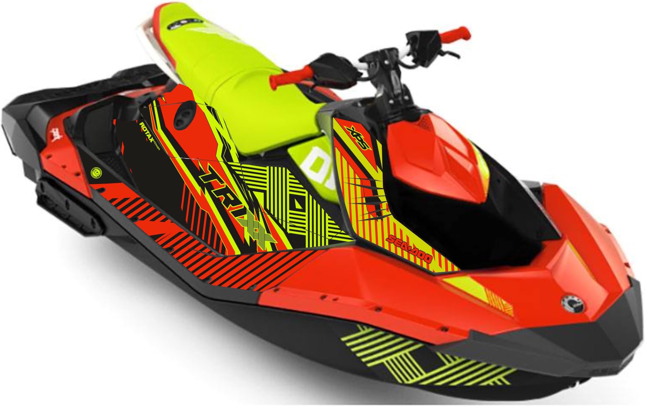 Fit for SeaDoo Spark TRIXX 2UP 3UP Vinyl Sticker Decal Graphics Set – Jetski (2016-2023), Bubble-Free Technology, Protective Laminate, UV Resistant Decals (Red 2)