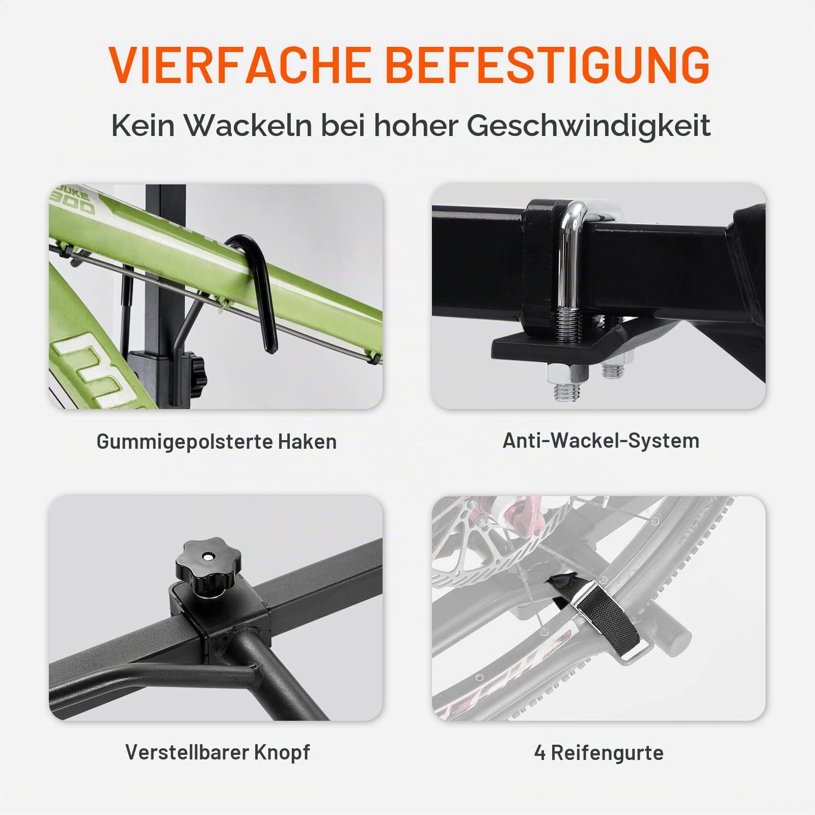 VEVOR Fahrradträger zur Anhängerkupplung, 2-Fahrrad-Plattform-Stil, 36 kg Kapazität, Fahrradträger-Kupplung für 31,75/50,8 mm Empfänger, Zusammenklappbarer Fahrradträger für Auto, SUV, LKW usw.