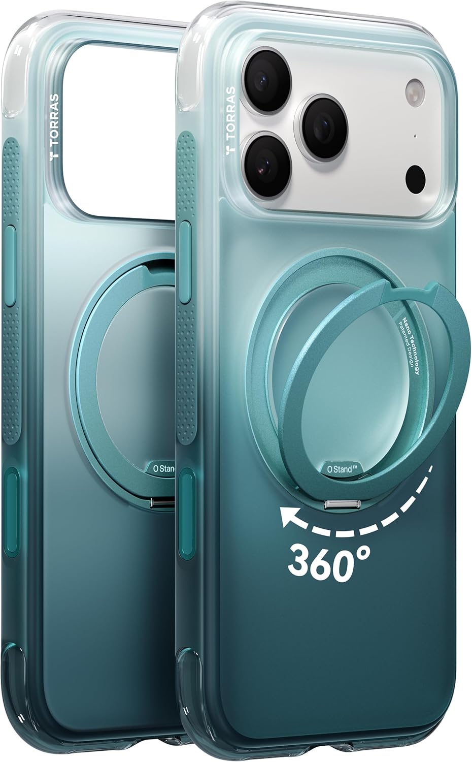 TORRAS O3 Air for iPhone 17 Pro Max Case with 360 Magnetic Stand, [Fit for MagSafe] [Military-Grade Protection] Slim Case for iPhone 17 Pro Max, 6.9", Misty Fjord Blue