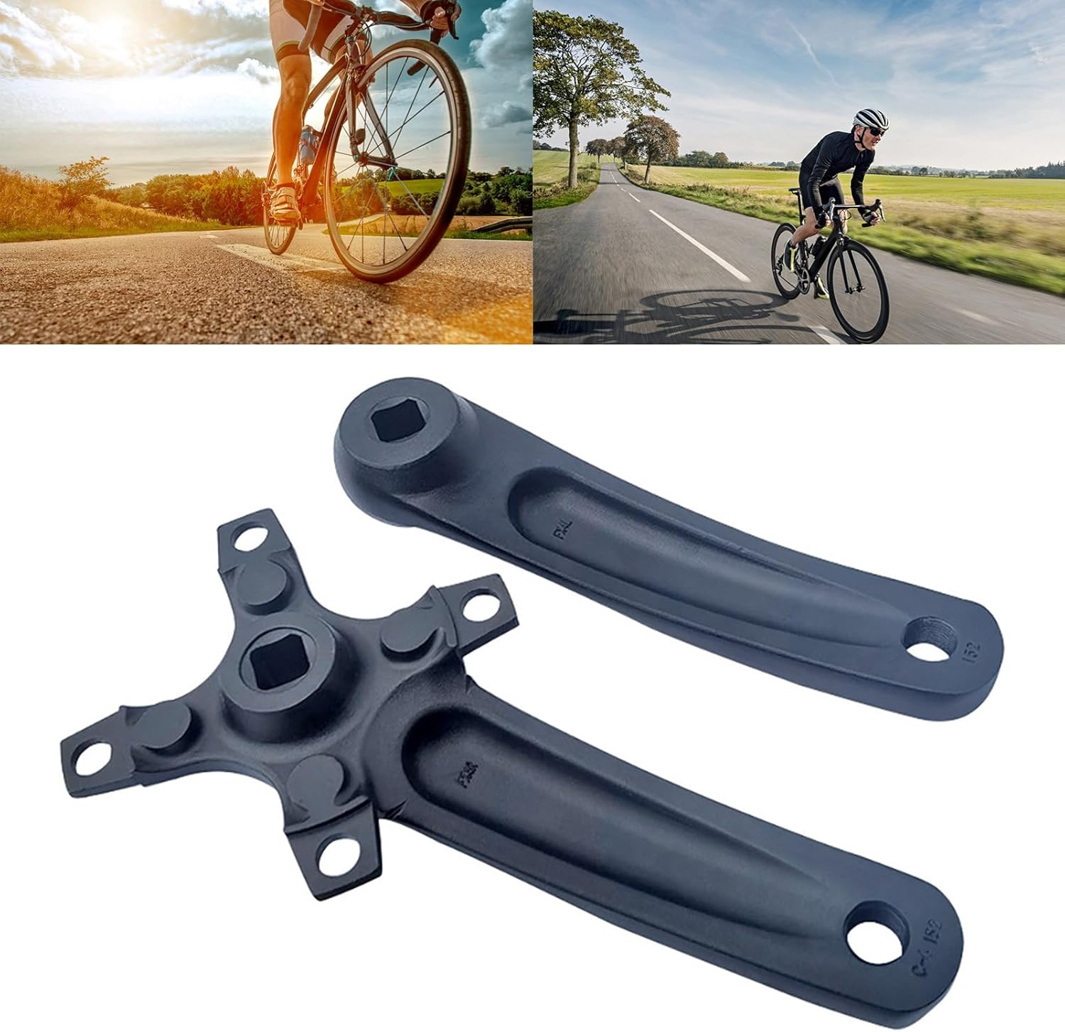 XITEA アルミニウム合金ダブルシングルチェーンクランクセット 自転車クランクセット 折りたたみ自転車、マウンテンバイク 152m