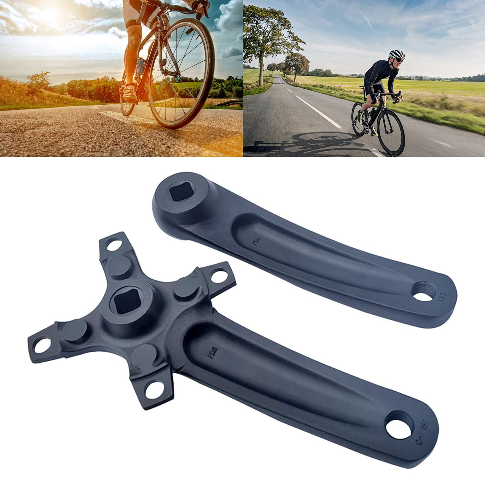 Kangnice 152mm Black Crankset Replacements for Mountain Bicycles Aluminium Alloy Direct Mount Crank Arm Set Bicycles Crank Set