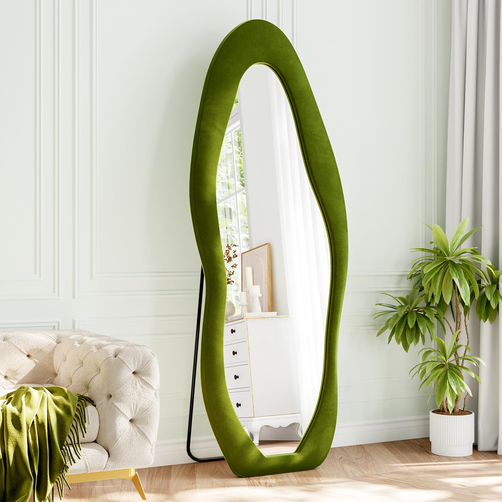 Photo 1 of FlyEcho Full Length Mirror, 63"x24", Green Flannel Frame