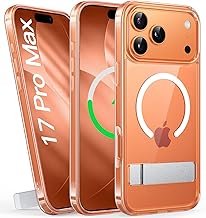 Vihibii for iPhone 17 Pro Max Cover Magnetic Back with Build-in Stand, [Compatible with Magsafe], Rugged Shockproof Protective Back & Transparent Slim Case for iPhone 17 Pro Max 2025 6.9", Clear