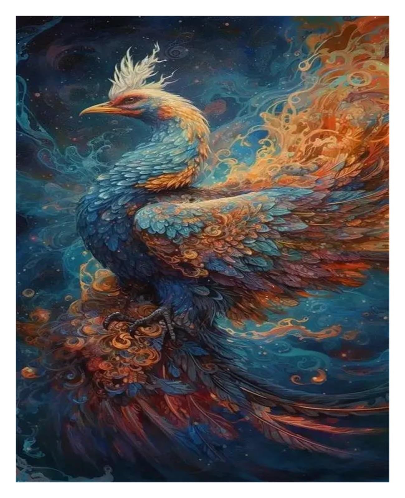 Toile Phénix Fantastique Anti-Mur Vide Tableau Oiseau Ancien Déco Salon Nature 21X30cm