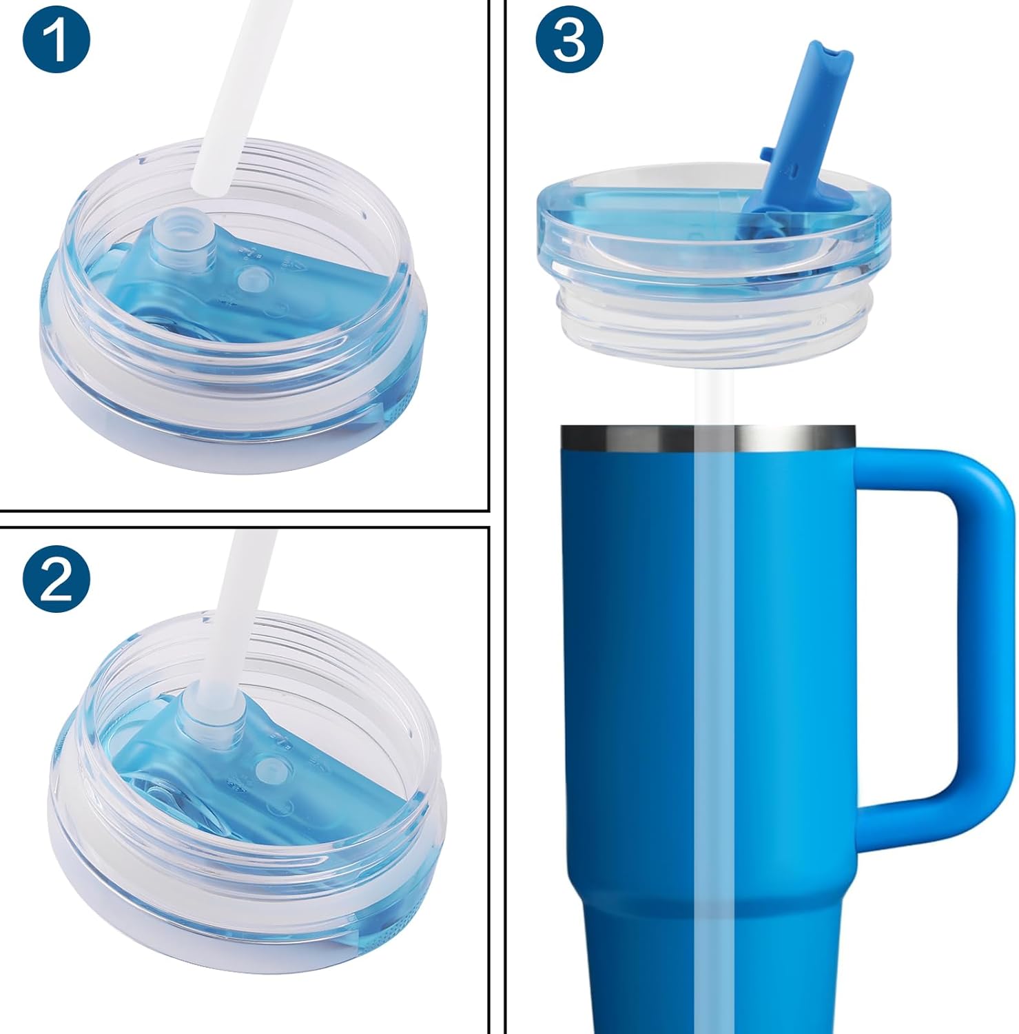 Replacement Straws Compatible with 30 oz Stanley Quencher ProTour Flip Straw Tumbler with Leakproof Lid -Accessories Set Include 6 Tritan Straws and 2 Cleaning Burshes - Image 3