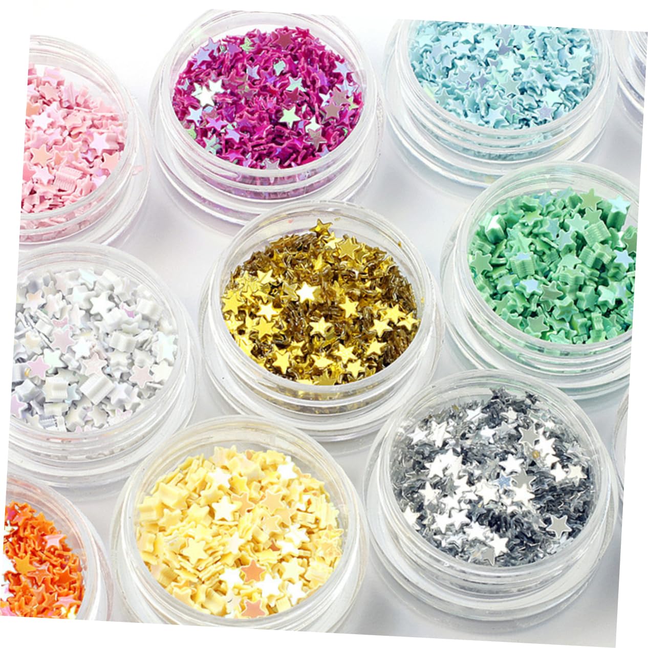 Ipetboom 5 Set Stella A Cinque Punte Glitter Nail Art Gioielli Fai Da Te Patch Per Unghie Accessori Materiali Fatti A Mano (14 Colori) Adesivi Per Unghie Uv Volpe Acrilico Elegant 14box*5