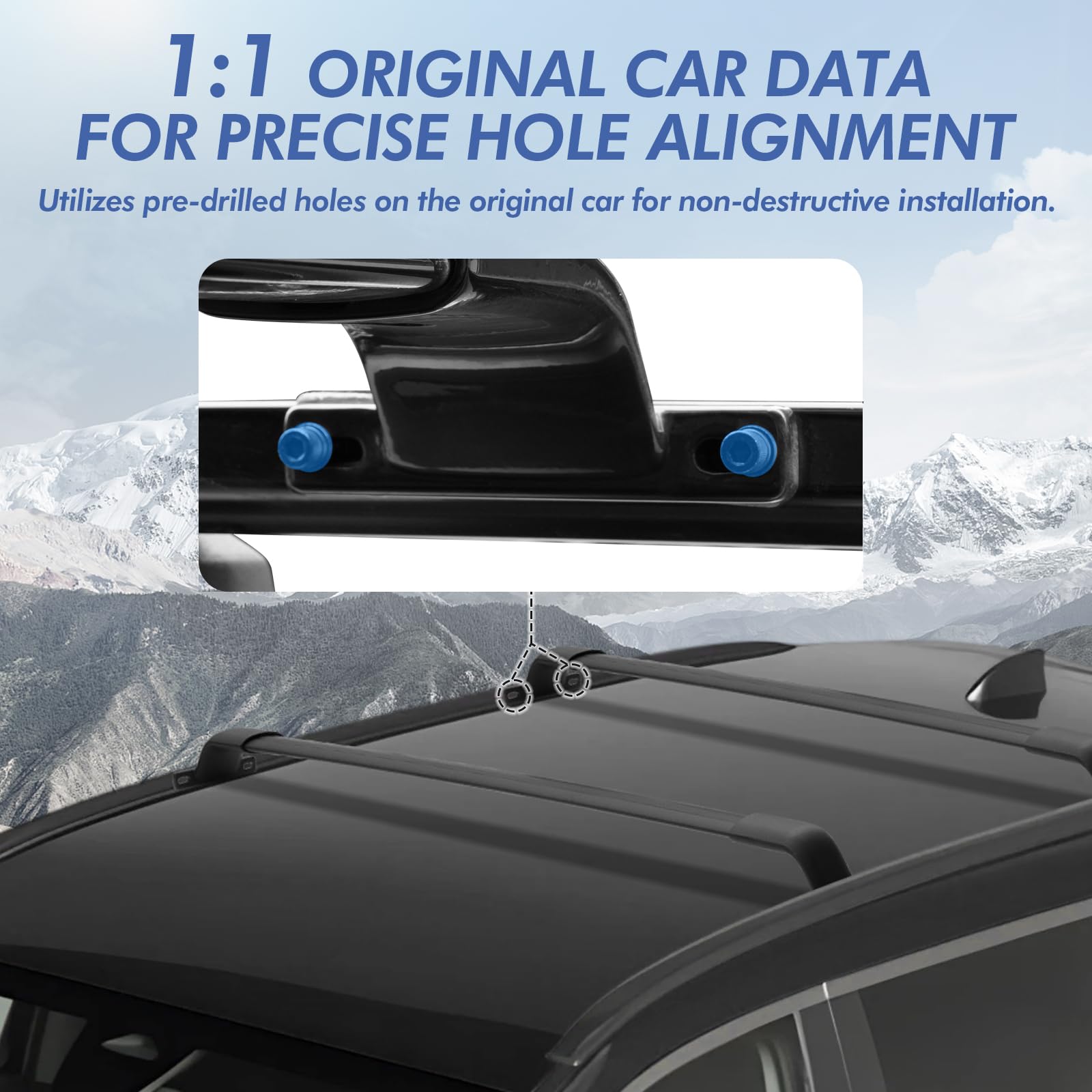 220LBS Roof Rack Cross Bars for Honda CR-V CRV & CRV Sport Hybrid 2023 2024 2025 2026, Matte Aluminum Luggage Crossbars for CRV 2025 Accessories, Rooftop Cargo Carrier with Flushed Rails — view 3