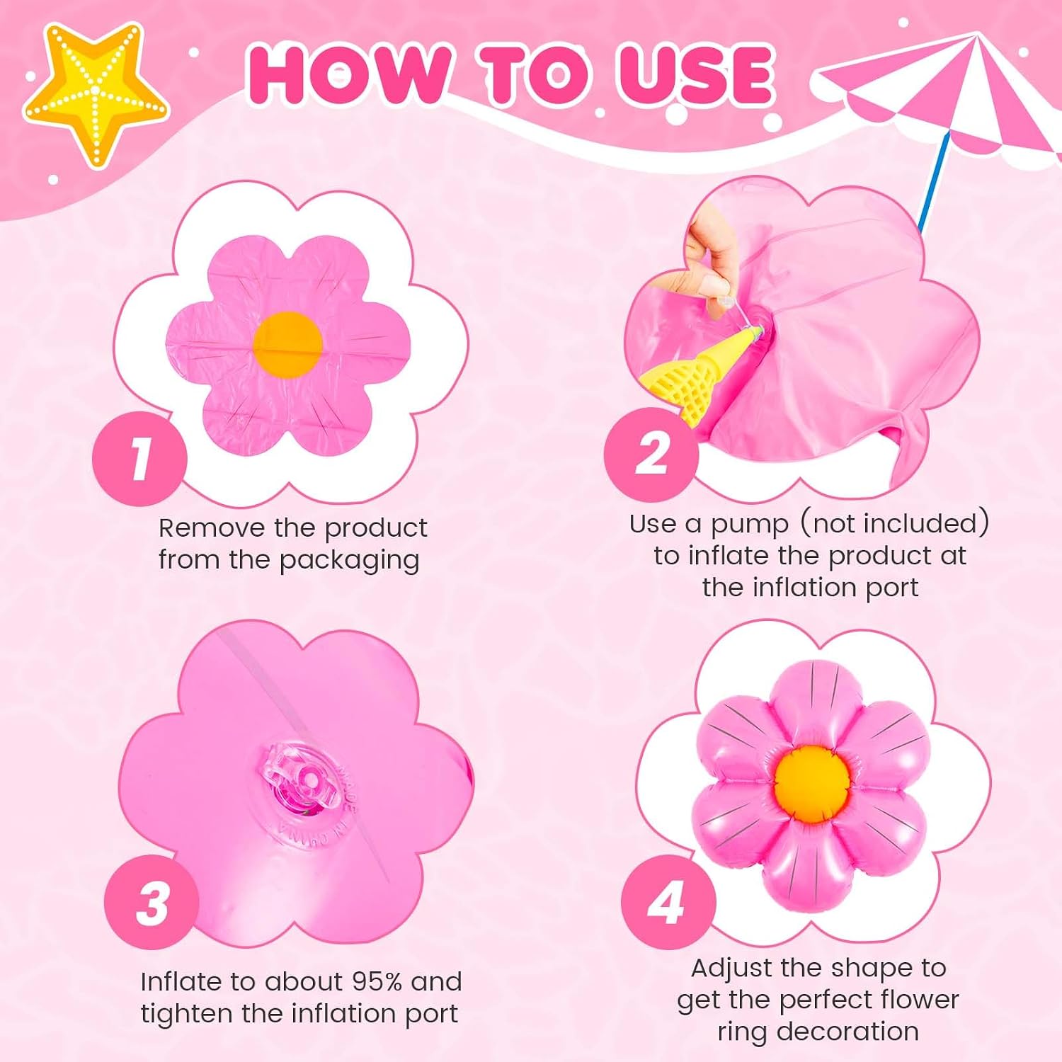 Inflatable Daisy Decor Flower Pool Floats image 5