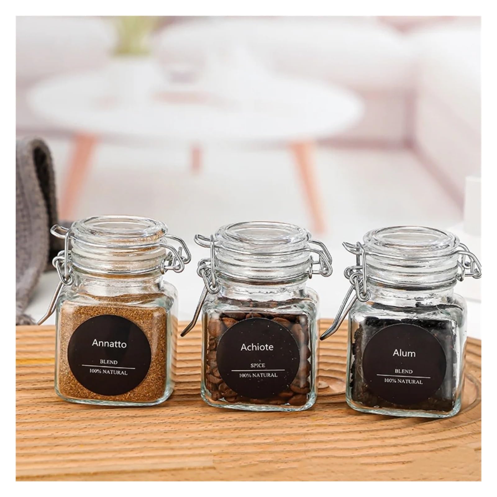 10 Stück Glasflaschen, versiegelte Vorratsgläser mit Schnalle, luftdicht verschließbarer Deckel, großer Mund, Küchenflaschen for Kaffeebohnen, Früchte, Nüsse für Lebensmittel Konservierung(100ml)