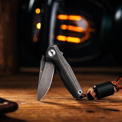 Miniatura 2 de KeyUnity KK04 - Mini cuchillo plegable de titanio y mosquetón de titanio KM04