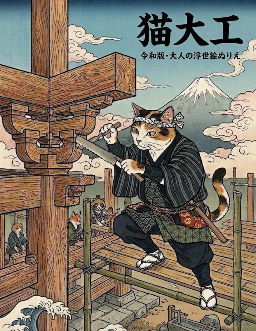 猫大工: 令和版・大人の浮世絵ぬりえ