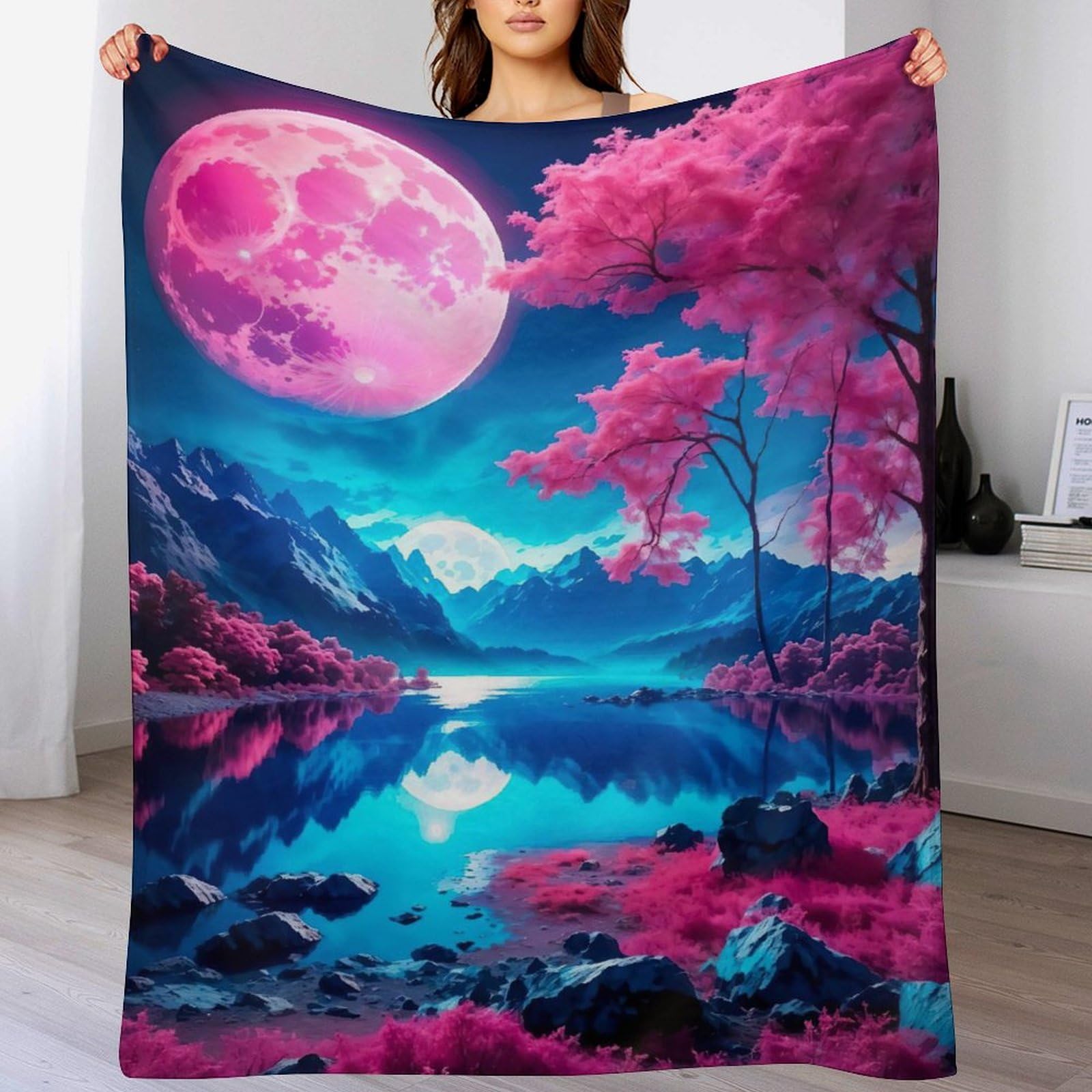 Couverture flanelle cerisier japonais contre le froid nocturne sur votre lit