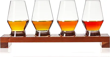 Viski Spirit Tasting Flight Kit, Crystal Liquor Glasses...