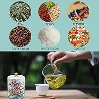 Vista 2 de FERCAISH Tarro de cerámica para almacenamiento de alimentos, tarro de almacenamiento de té, organizador de cerámica para dulces con tapa hermética