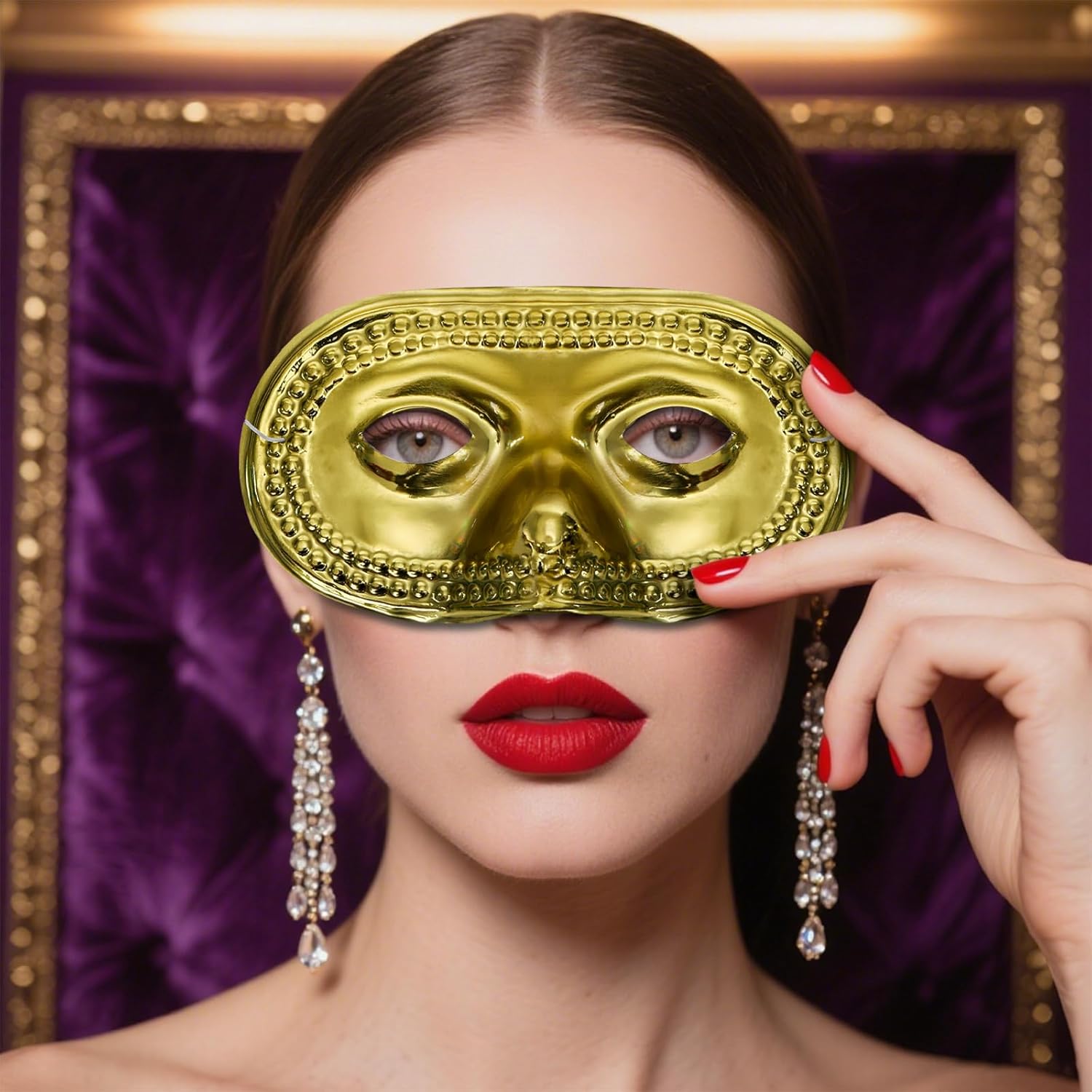 60 Pack Mardi Gras Masks, Masquerade Eye Mask in 6 Vibrant Colors, Vintage Half Party Masks with Elastic Band, Perfect for Halloween, Masquerade Balls, Carnival, Prom Costume Parties, Women Men - Image 6