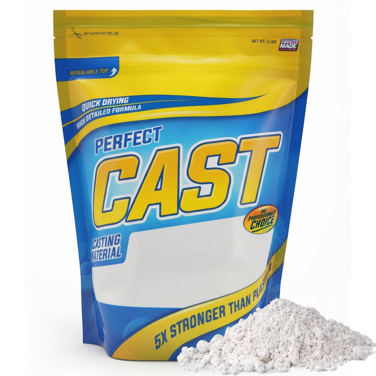 Perfect Cast Mold Casting Powder, Fast-Curing, Non-Toxic, Water-Based Material for DIY Sculptures, Jewelry, Crafts & Models, USA Made, 2 lb Bag