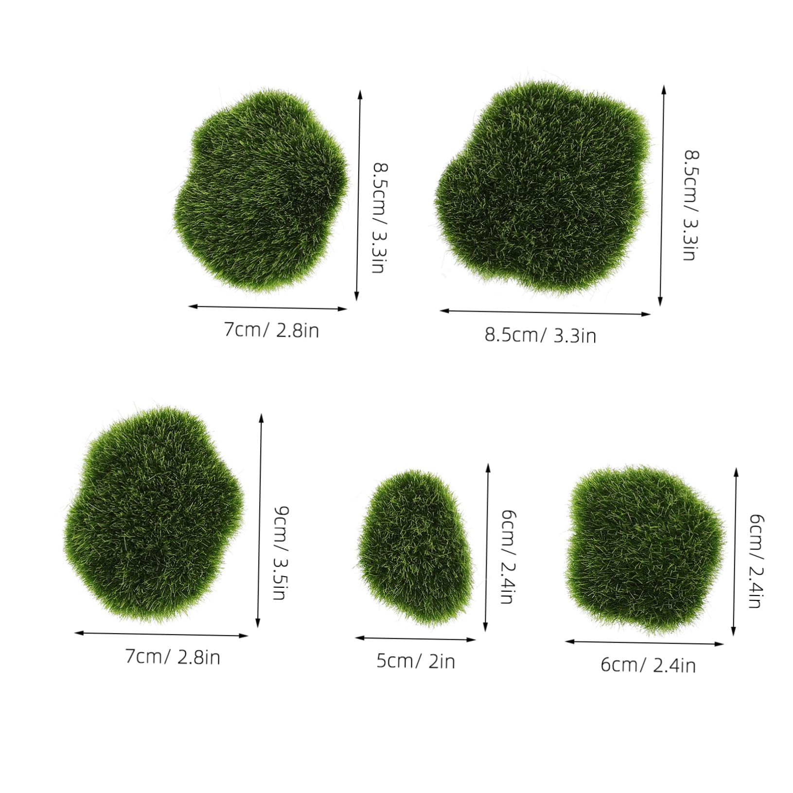 OSOLADY 5pcs Fake Moss Blocks Artificial Stone Decor Micro Landscape Moss Rocks for DIY Wall Art