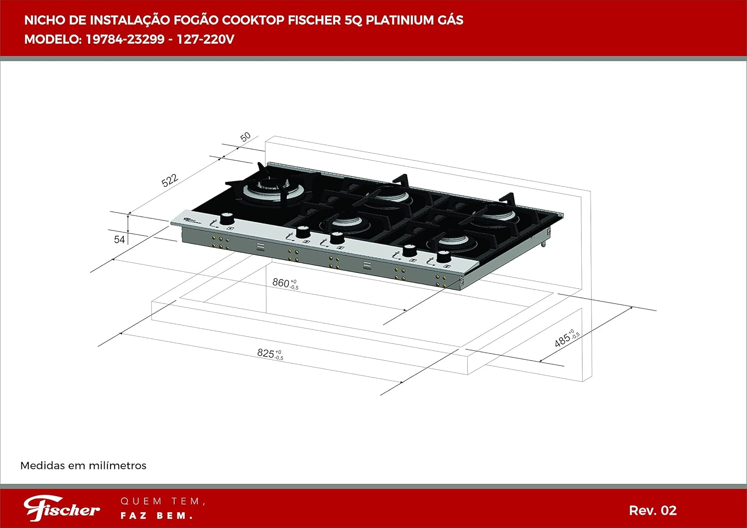 Detalhe do Fischer Cooktop