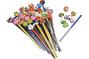Assorted Cartoon Stripe Colored Character Pencils for Kids