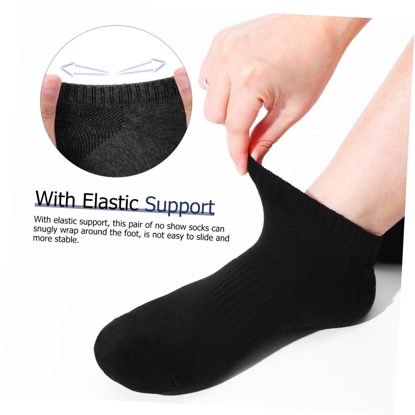 9 pares Calcetines Hombre Tobilleros Transpirables Algodón Soporte Elástico para Running Deportes Negro Gris