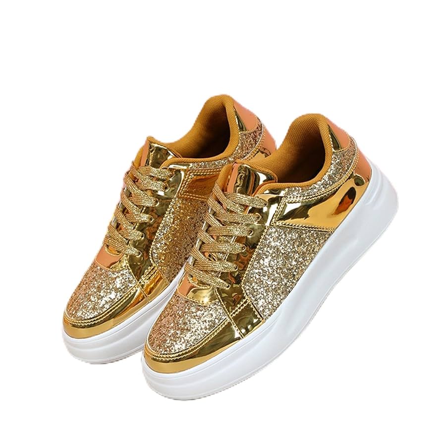 Amazon.com | Women's Platform Glitter Fashion Sneakers