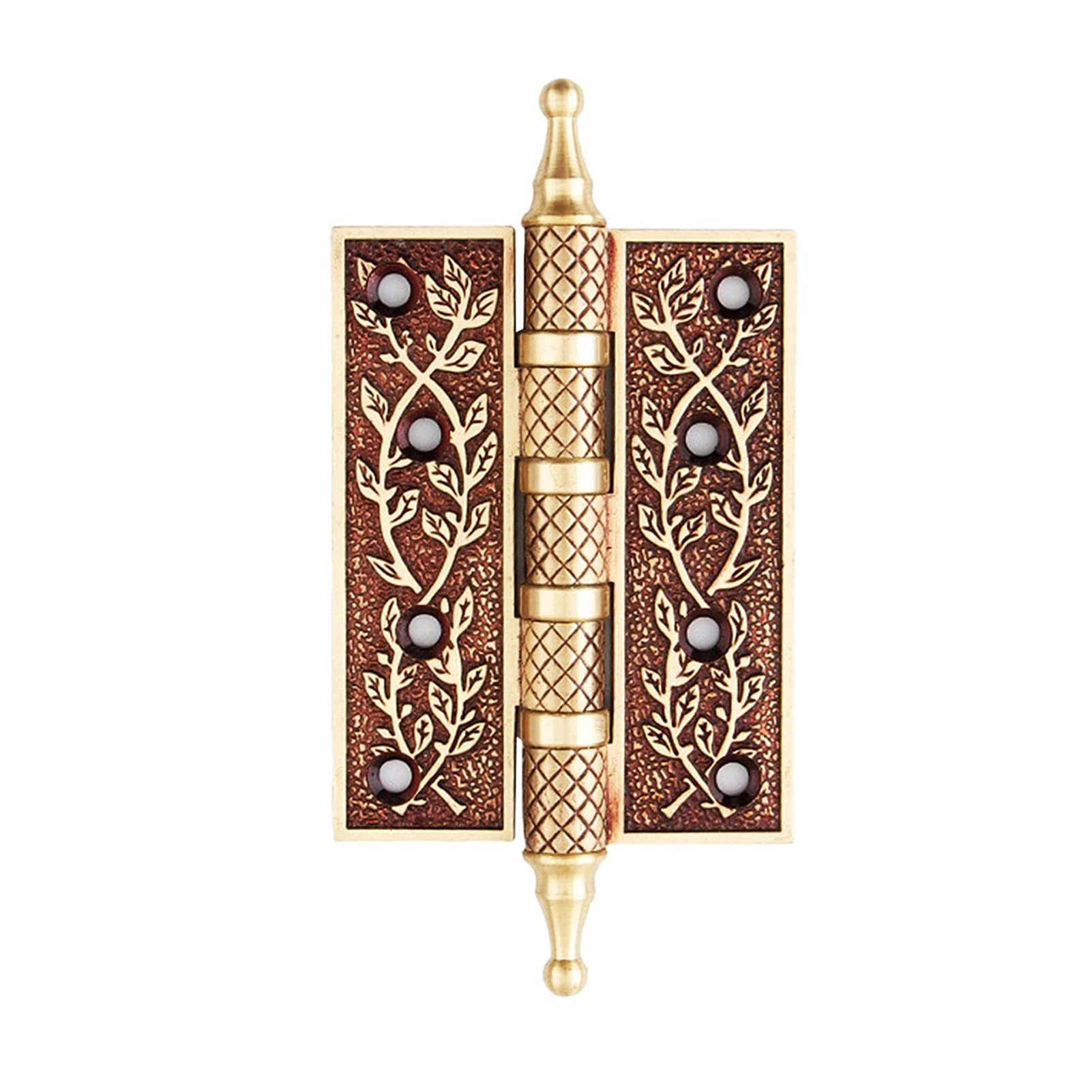 Hinges, European Style Carved Door Hinge, Pure Copper Silent Bearing(Rose Gold)