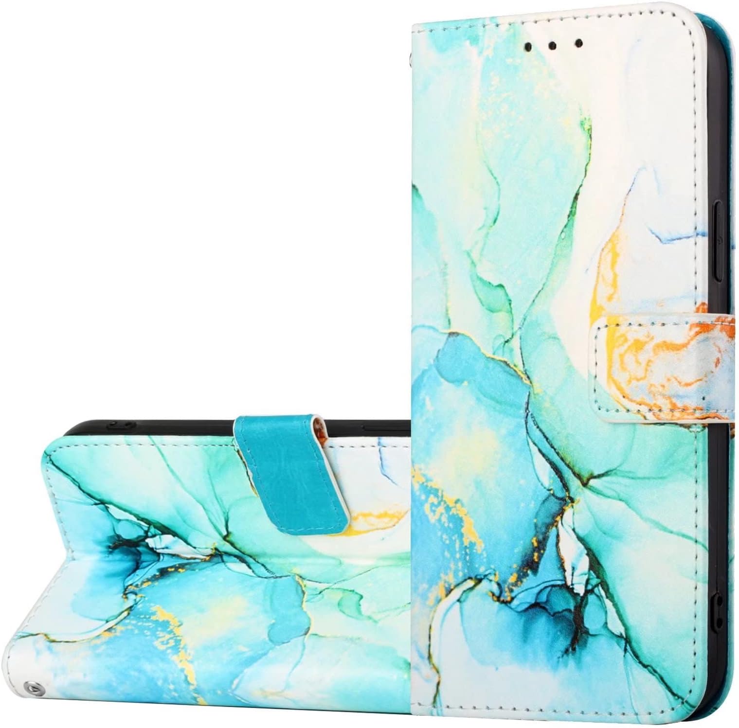 Phone Case for OnePlus Nord CE 5G, with Card Slots, Bracket, TPU + PU Leather, Flip Case Cover for OnePlus Nord CE 5G.(Green)