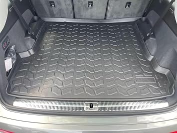 Cargo Liner - Trunk Mat for Audi Q7 SQ7 2016-2026 Weather-Resistant Trunk Mats for Cars with Raised Lip Non-Slip Car Trunk Mat Rubber Easy to Install Laser Pre-Cut Design