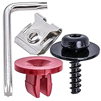 Vista 10 de Rexka 10 juegos de tornillos T30 para cubierta de protección contra salpicaduras de motor T30, kit de clip de tuerca de perno compatible con Ford