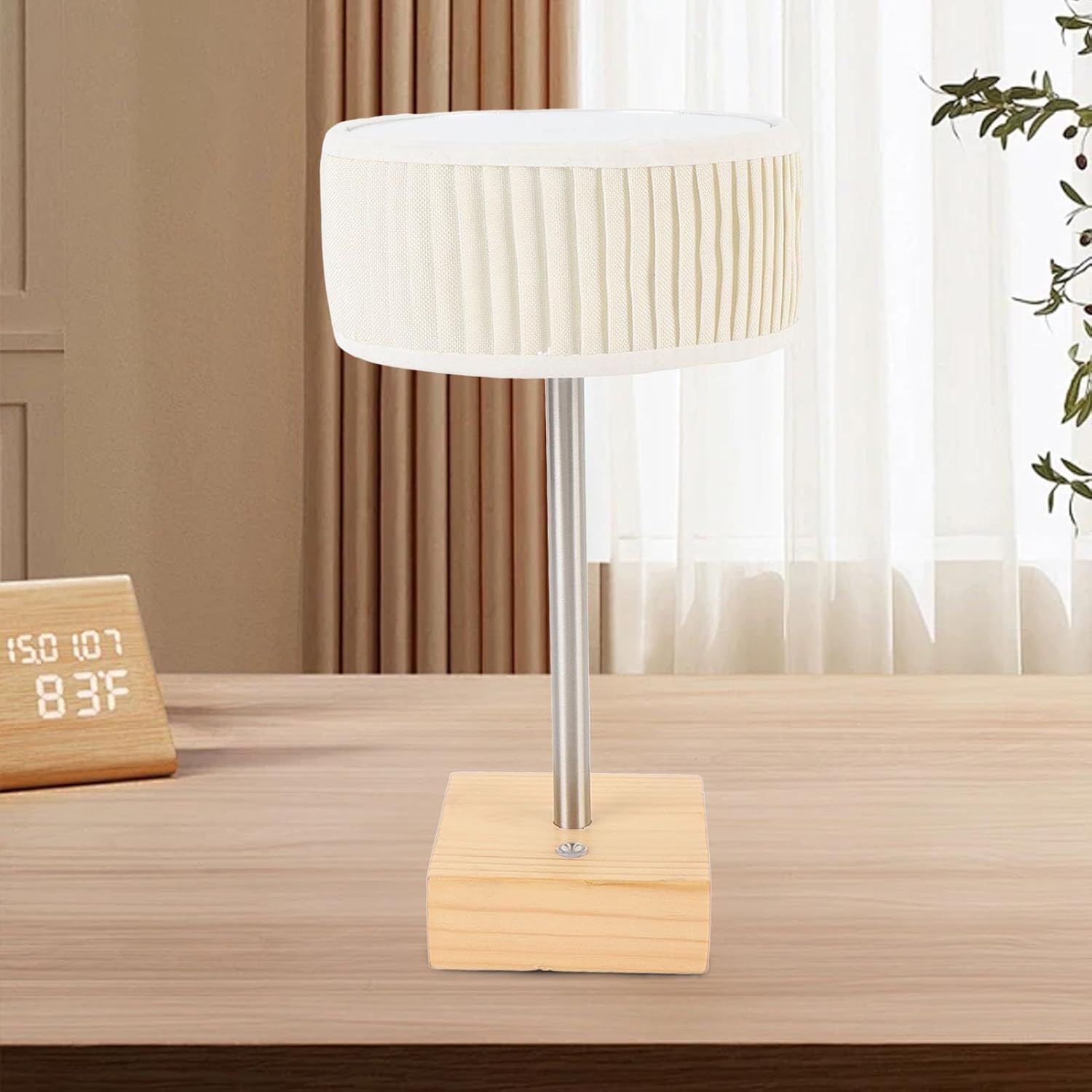 1800mAh Rechargeable Desk Lamp, Portable Cordless Table Lamp, LED Bedside Lamps with Touch Dimmable & HD Mirror for Bedroom, Living Room