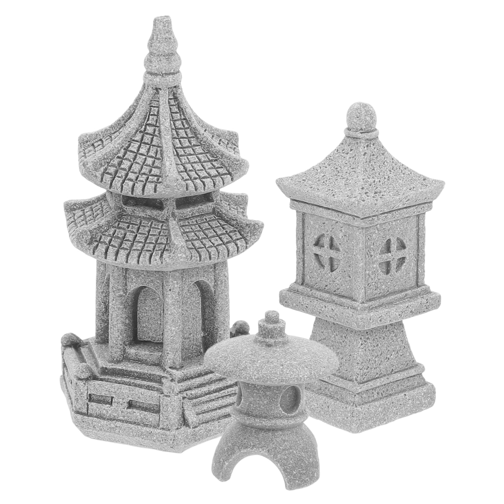 BESPORTBLE 15stücke Miniatur Garten Pavilion Dekoration Teiliges Turm Kleinen Runden Und Quadratischen Laternen Für Bonsai Mikrolandschaften Und Mini-gärten Langlebiges Ornament Aus