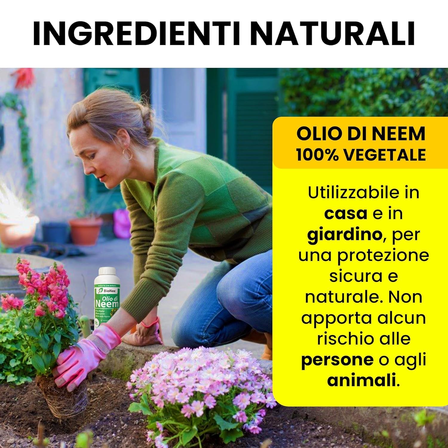 Olio di Neem insetticida naturale concentrato biologico solubile in acqua 1 litro
