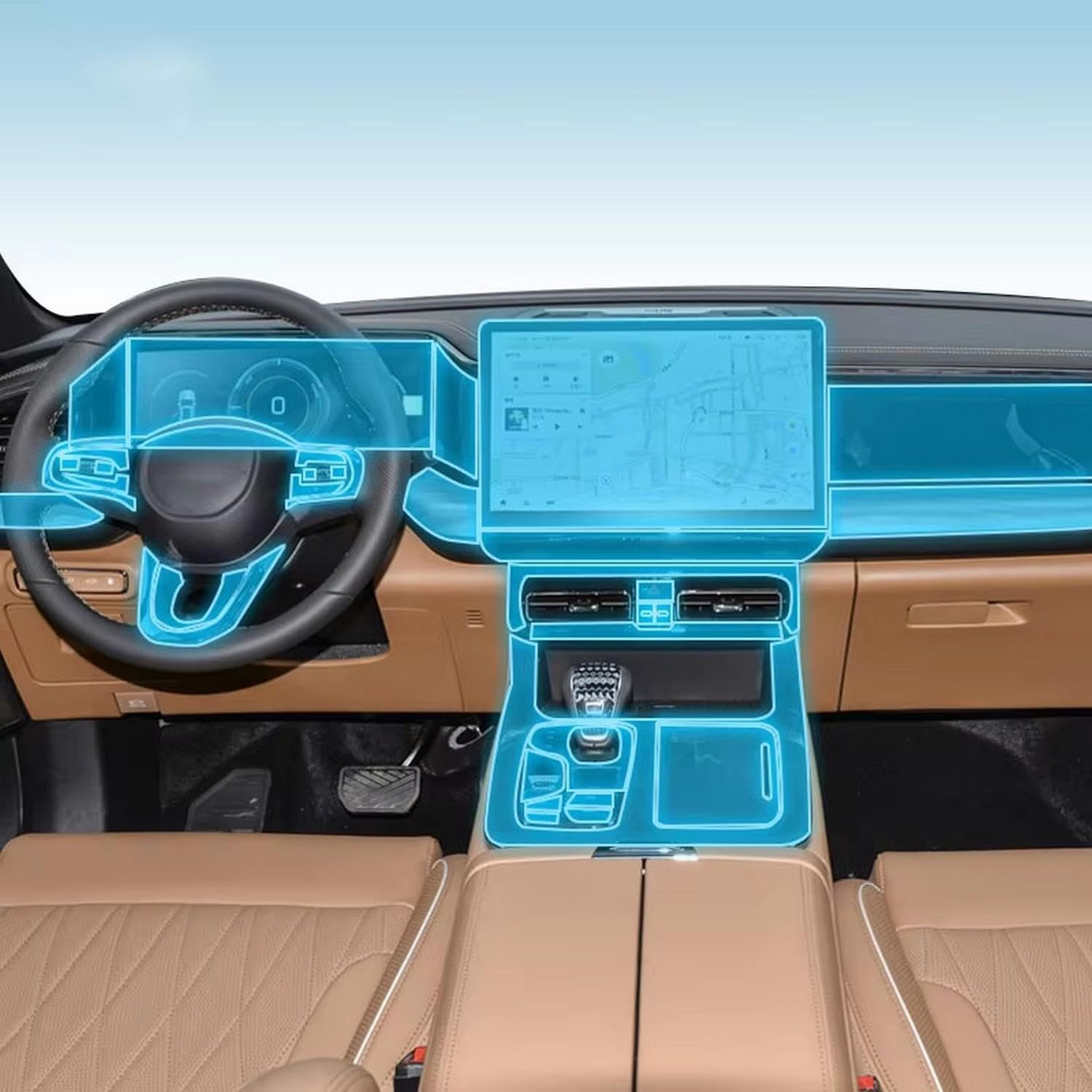 Film anti-rayures TPU pour console centrale GAC ES9 PHEV 2024