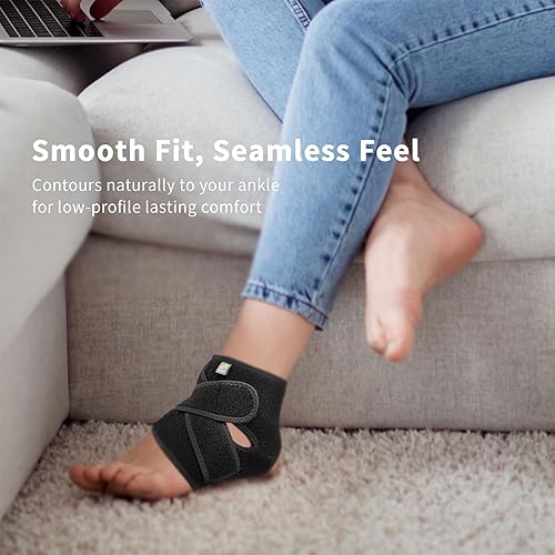 Miniatura 6 de Bracoo Soporte de tobillo para hombres y mujeres, correa de compresión ajustable, esguince, artritis, alivio del dolor, lesiones deportivas y