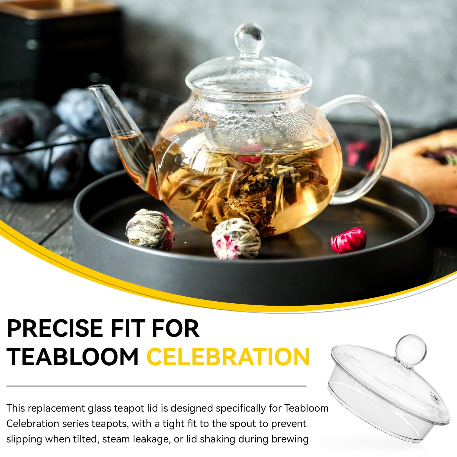 Teabloom Celebration Lid Replacement - Glass -3