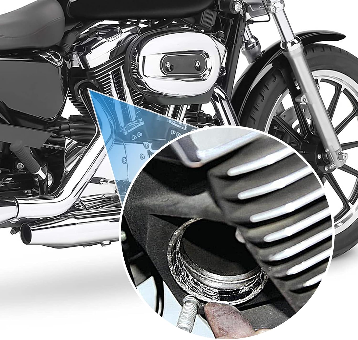 Dasen Exhaust Gasket Steel Mesh Style Crush Seal Exhaust Port Gasket Kits Compatible with Harley Big Twin and Sportster XL 1984-2024 Replace for 17048-98 2PCS