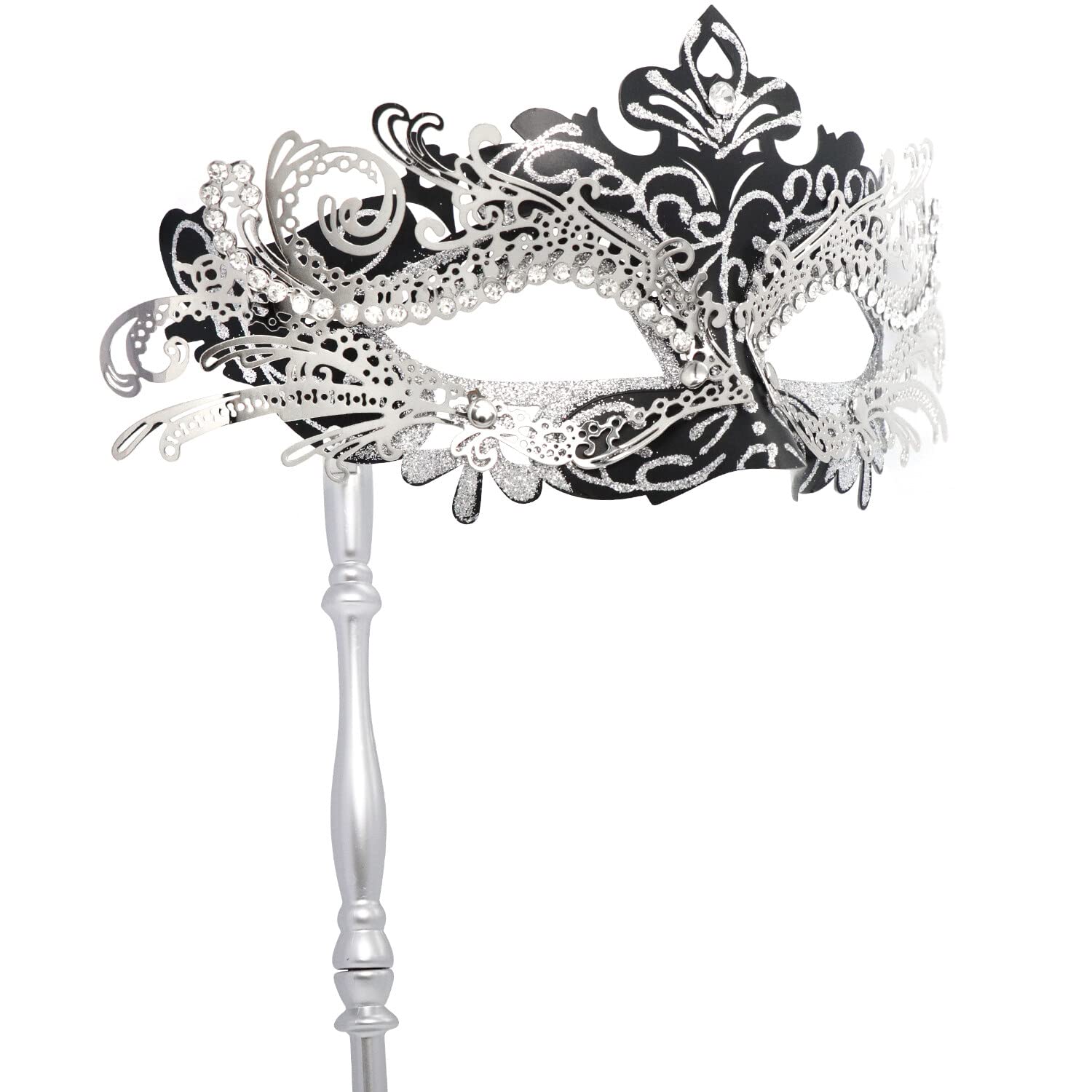 Coddsmz Masquerade Mask with Stick Venetian Mask Mardi Gras Decorations for Womens Halloween Costume Mask