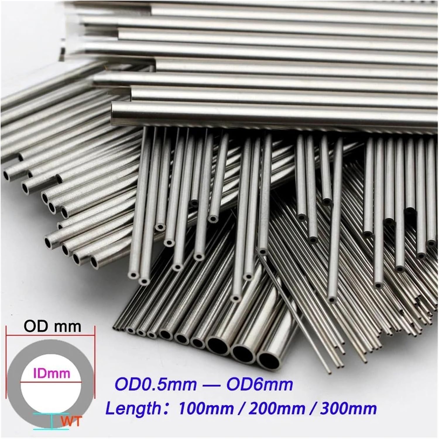 3PCS 304 Stainless Steel Seamless Capillary Tubes, 300mm Long Straight Round Tubes For Fuel Line Medical Instruments(OD5.5mm X ID3.5mm)