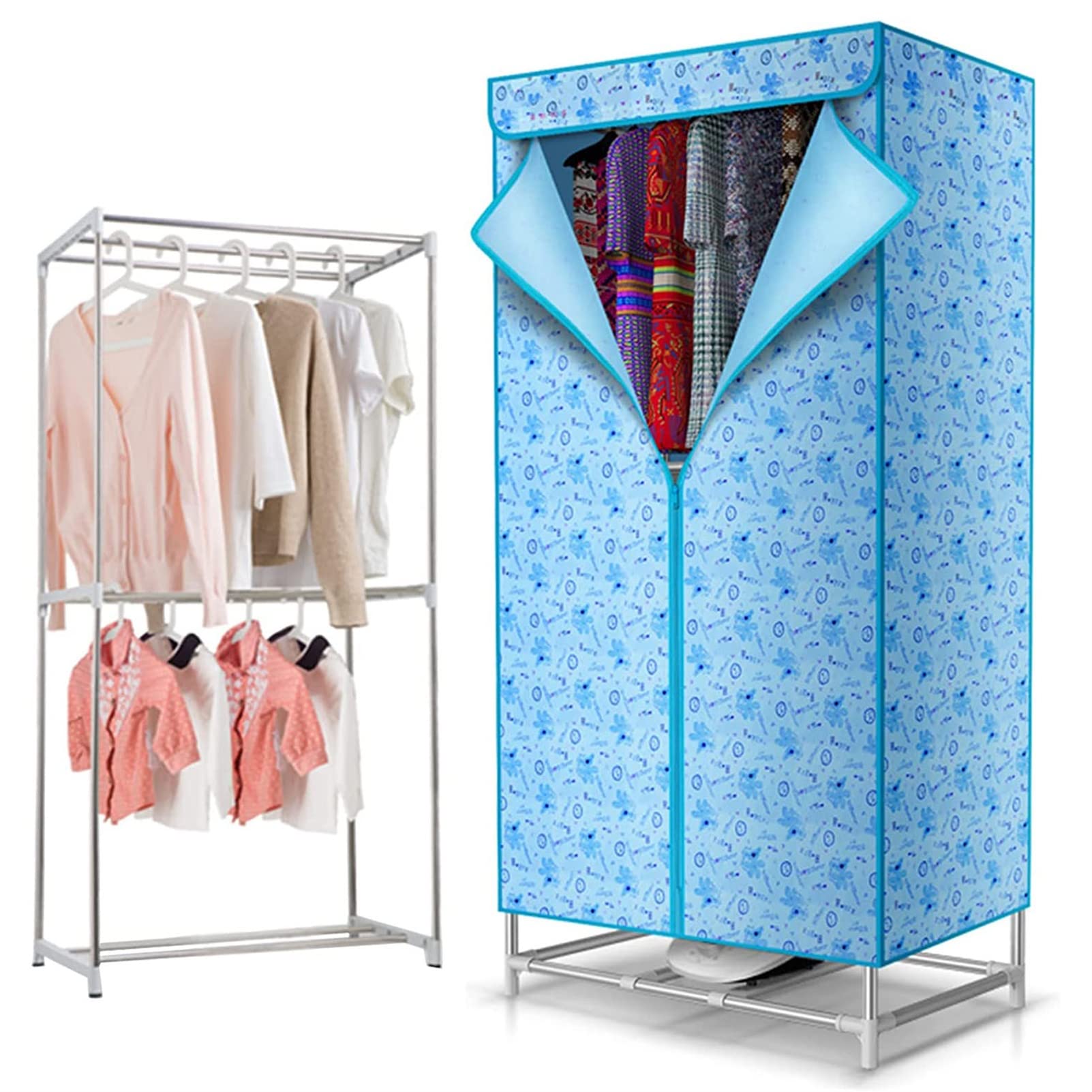 Secador de ropa 900W - 2 pasos - Tendedero de ropa, Dry Buddy, Perchero de secado de ropa de interior Ahorro de energía Tendedero de ropa de secado Armario Temporizador automático digital, Azul.