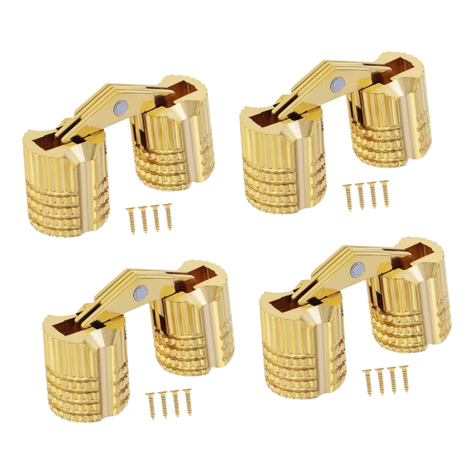 Cunzjia 4P Hide Invisible Cabinet Furniture Hinges 180 Degree Opening Angles Concealed Hinges Furniture Hardware