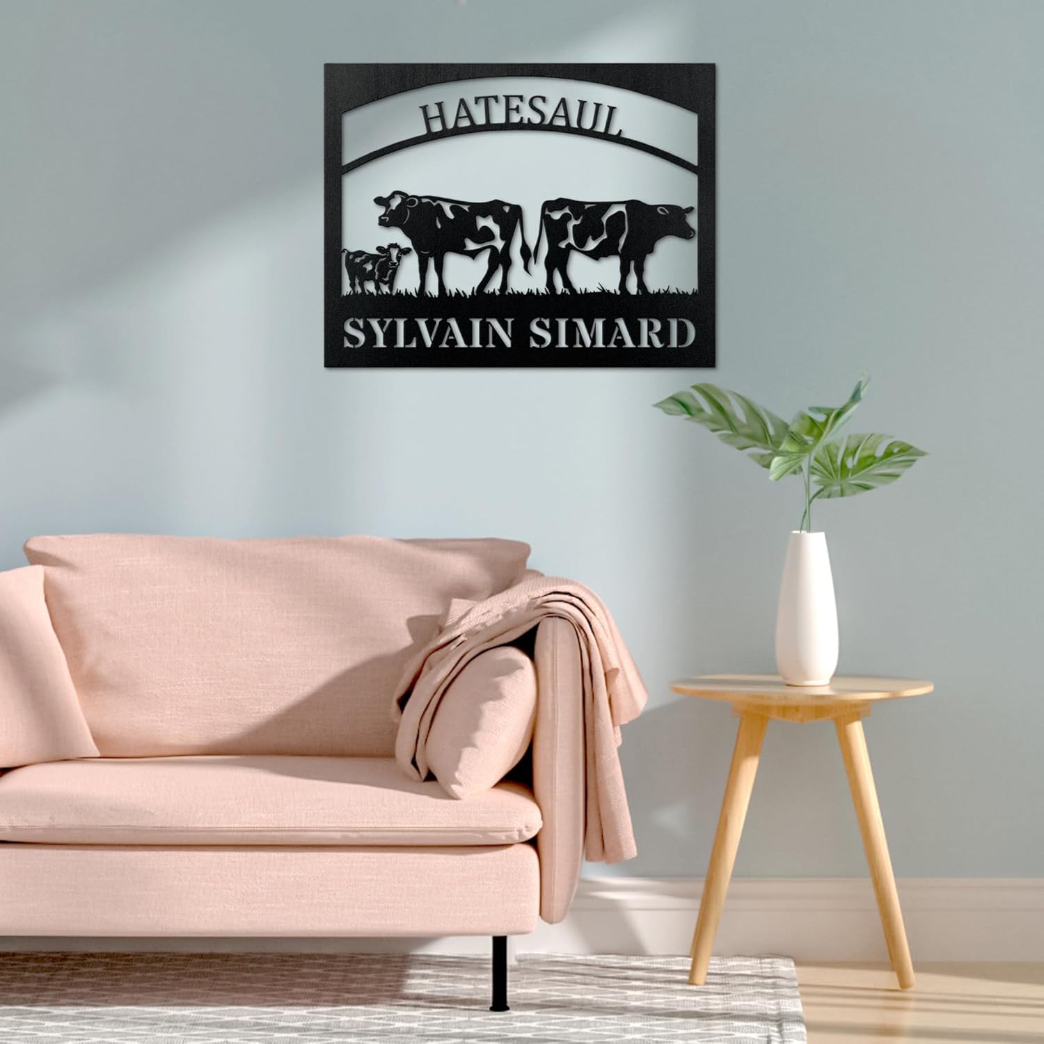 Personalized Cow Metal Sign Customized Cow Farm Sign Custom Farmhouse Cattle Ranch Name Sign Gift For Farmer Housewarming