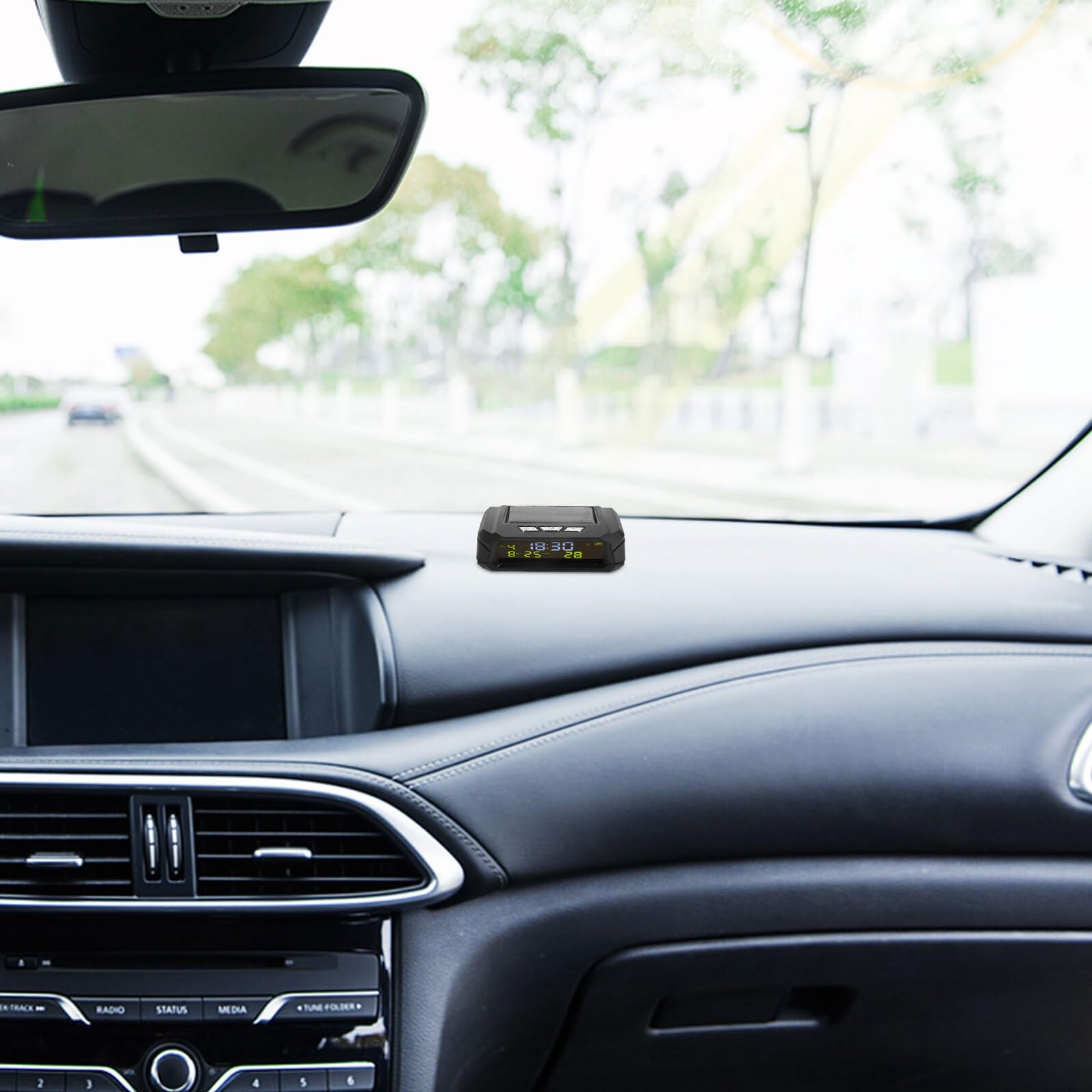 Healeved Reloj Digital para Coche con Pantalla Lcd, Función de Fecha y Temperatura, Fácil Instalación, Material Abs para Tablero de Automóvil